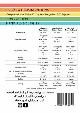 Wild Spring Blooms Quilt Pattern # CAFB023