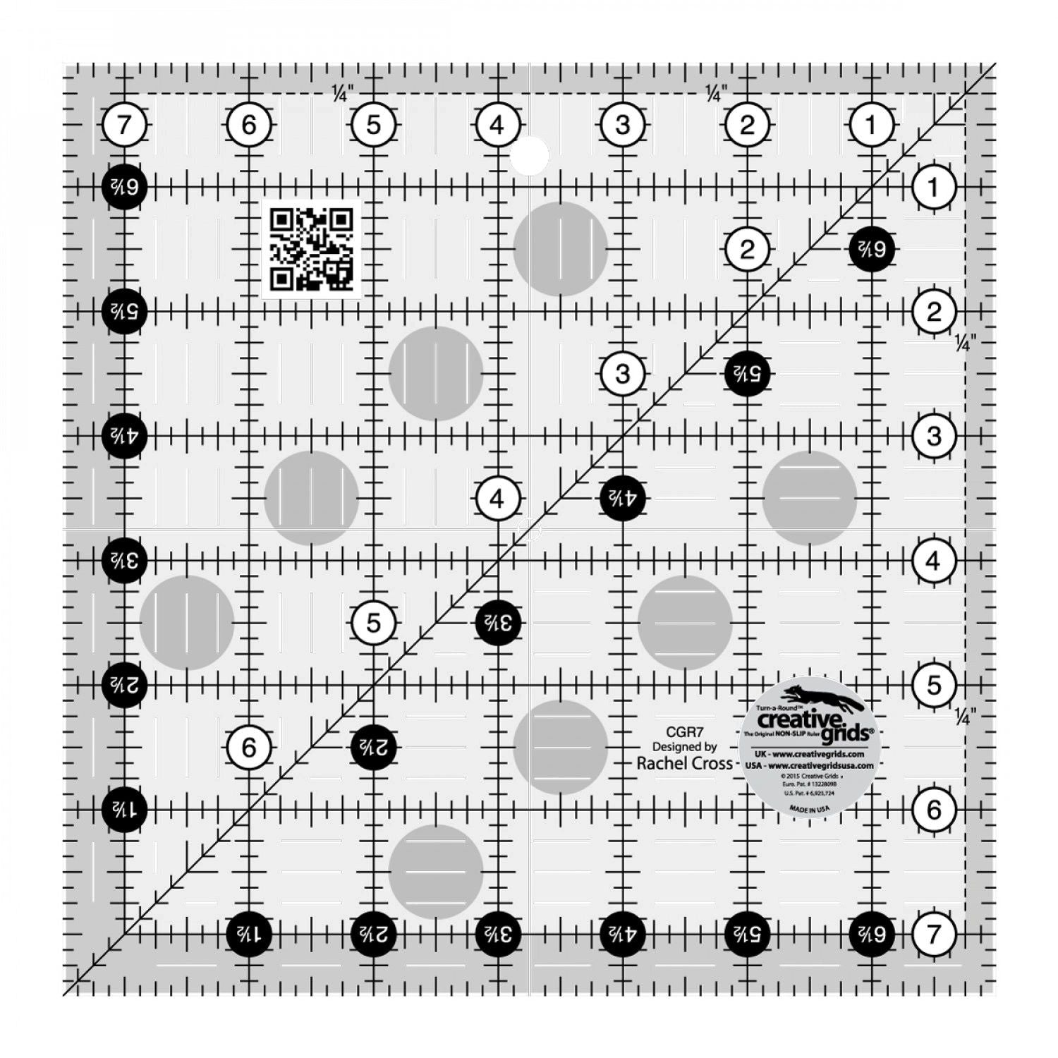 Creative Grids Quilt Ruler 7-1/2in Square # CGR7