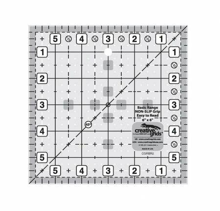 Creative Grids Basic Range 6in Square Quilt Ruler # CGRBR2
