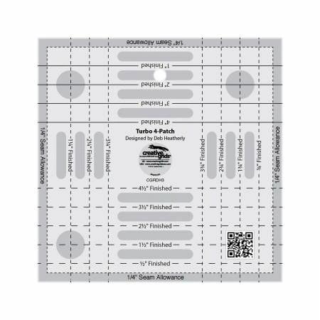 Creative Grids Turbo 4-Patch Template Quilt Ruler # CGRDH3