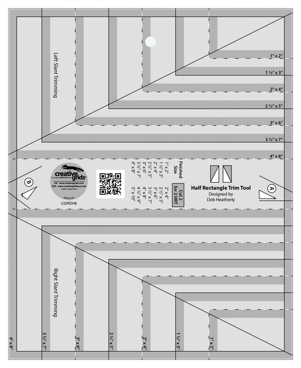 Creative Grids Half Rectangle Trim Tool # CGRDH6