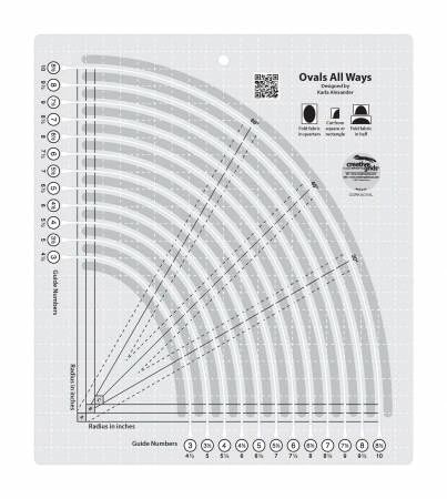 Creative Grids Ovals All Ways Quilt Ruler # CGRKAOVAL