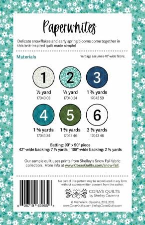 Paperwhites Quilt Pattern # CQ-2308