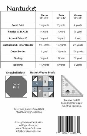 Nantucket # CQ023P, From Christine Quilts By Van Buskirk, Christine In Quilts