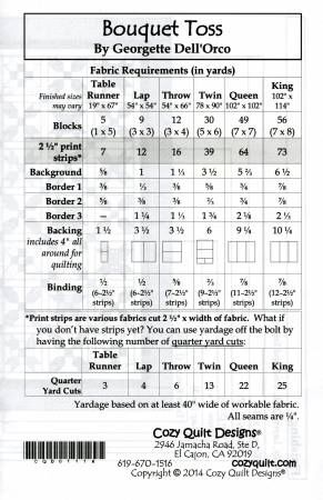 Bouquet Toss Pattern # CQD01118
