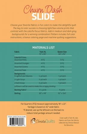 Churn Dash Slide Quilt Pattern # CQI134