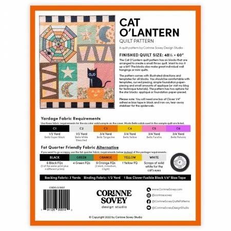 Cat O'Lantern Quilt Pattern # CSDS-CO307