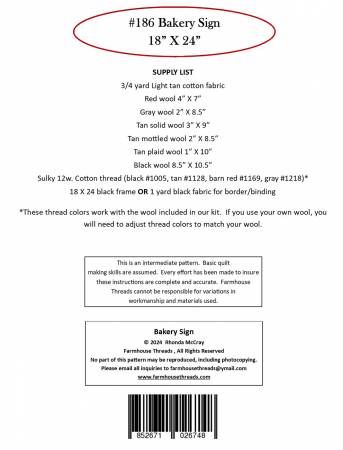 Bakery Sign # FAT186