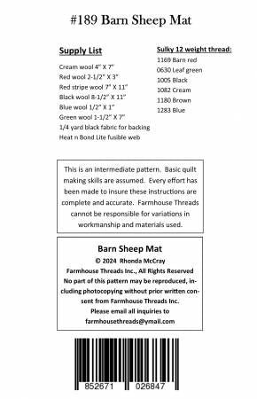 Barn Sheep Wool Mat # FAT189
