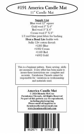 America Candle Mat # FAT191