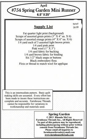 Spring Garden Mini Runner April # FAT754