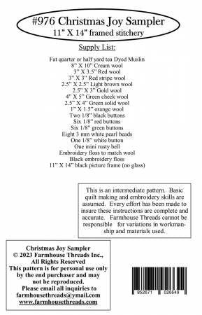 Christmas Joy Sampler # FAT976