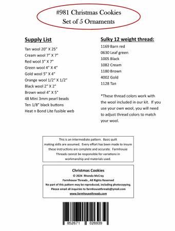Christmas Cookies Ornaments # FAT981
