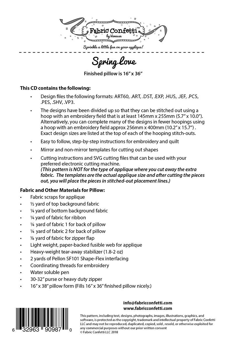 Spring Love Bench Pillow # FC-SLBP