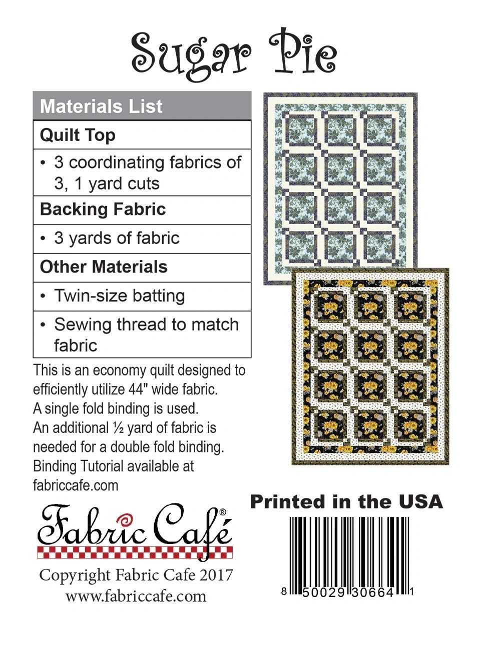 Sugar Pie Individual Pattern # FC091722-01