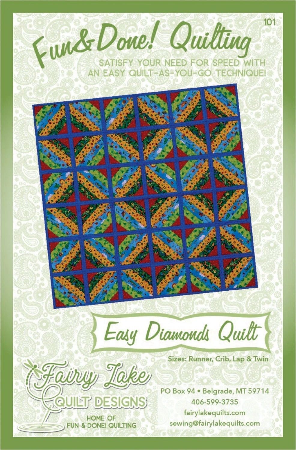 Fun & Done - Easy Diamonds Quilt # FLQD101