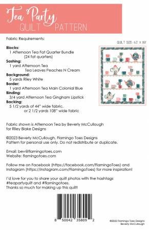 Tea Party Quilt Pattern # FT-8092
