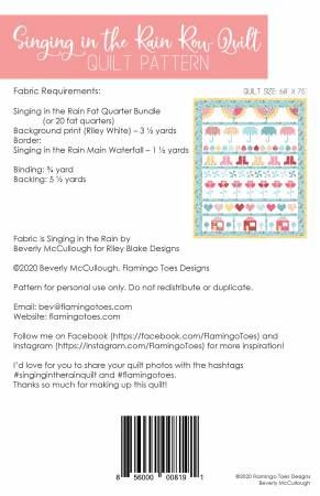 Singing in the Rain Row Quilt # FT-8207