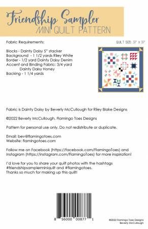 Friendship Sampler Mini Quilt # FT-8771