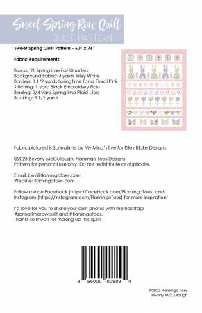 Sweet Spring Row Quilt # FT-8894