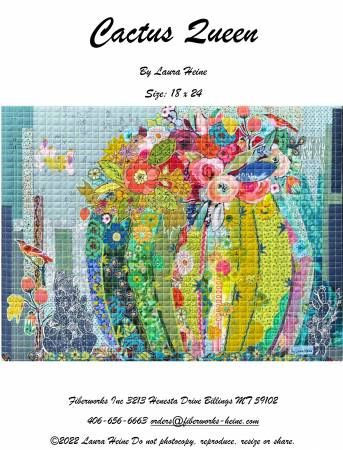 Cactus Queen Collage Pattern by Laura Heine # FWLHCQ