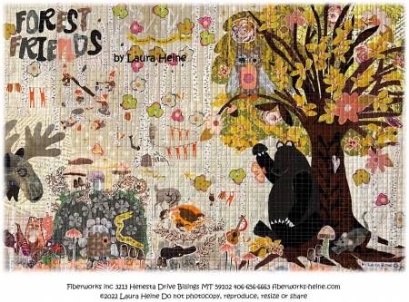 Forest Friends Collage Pattern by Laura Hiene # FWLHFF