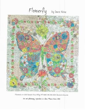 Flowerfly A Butterfly Collage Pattern # FWLHFLWRFLY