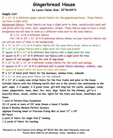 Gingerbread House Collage Pattern by Laura Heine # FWLHGINGERBREADHOUSE