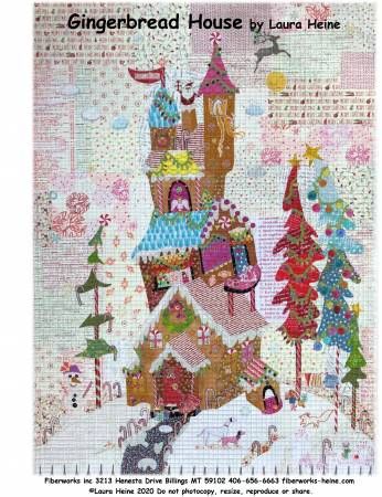 Gingerbread House Collage Pattern by Laura Heine # FWLHGINGERBREADHOUSE