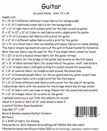 Guitar Collage Pattern by Laura Heine # FWLHGUITAR