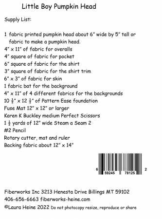 Little Girl Pumpkin Head Collage Pattern by Laura Heine # FWLHLGPHEAD