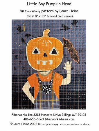 Little Boy Pumpkin Head Collage Pattern by Laura Heine # FWLHLBPHEAD