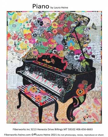Piano Collage Pattern by Laura Heine # FWLHPIANO