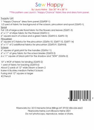 Sew Happy Collage Pattern by Laura Heine # FWLHSEWHAPPY