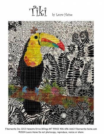 Tiki Toucan Collage Pattern by Laura Heine # FWLHTIKI