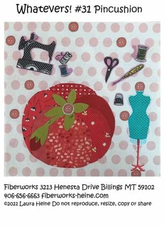 Whatevers! #31 Pincushion Collage Pattern by Laura Heine # FWLHWHAT31