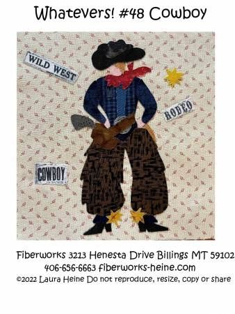 Whatevers! #48 Cowboy Collage Pattern by Laura Heine # FWLHWHAT48