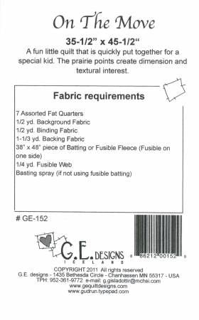 On the Move (Quilt As You Go) # GE152