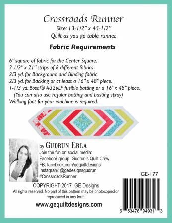 Crossroads Table Runner Quilt as you Go # GE177