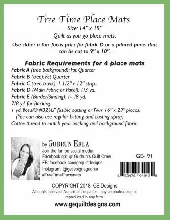 Tree Time Quilt As You Go # GE191