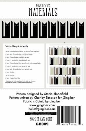 Rows of Cats Pattern # GGB009