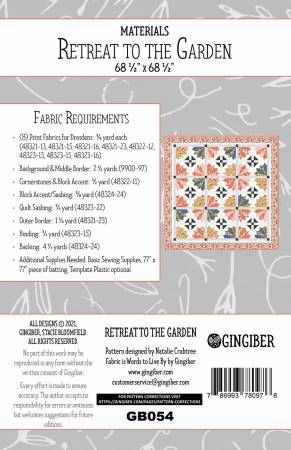 Retreat to the Garden Quilt Pattern # GGB054