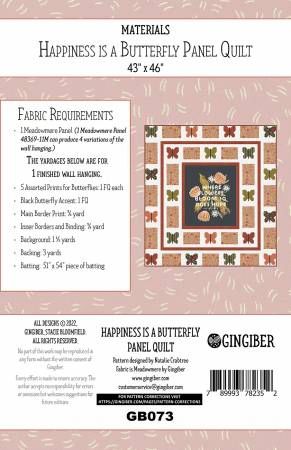 Happiness Is A Butterfly Quilt Pattern # GGB073