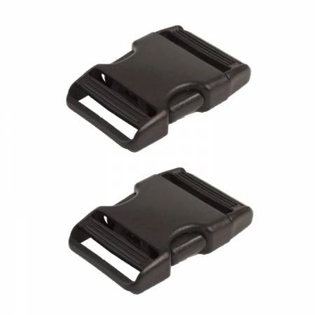 Side-Release Buckle 1in Black Plastic 2pk # HAR1SRBBTWO