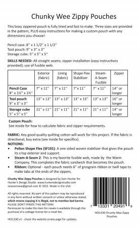 Chunky Wee Zippy Pouches # HDS030