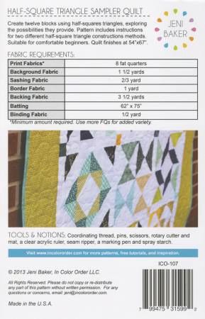 Half-Square Triangle Sampler Quilt # ICO-107