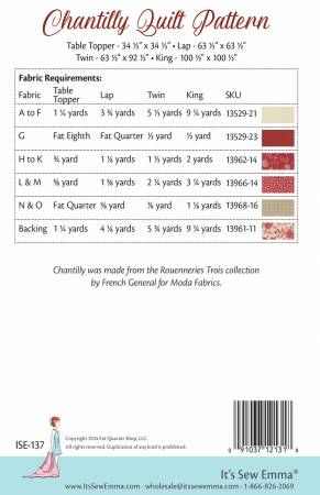 Chantilly Quilt Pattern # ISE-137