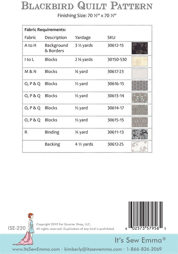 Blackbird Quilt Pattern # ISE-220