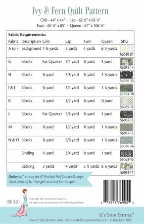 Ivy & Fern Quilt Pattern # ISE-261