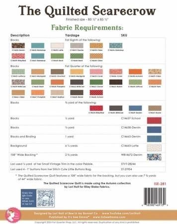 The Quilted Scarecrow Quilt Pattern # ISE-281